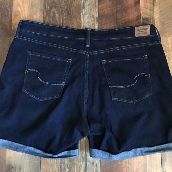 Levi’s signature denim walking shorts SZ 14 (32) rolled cuffed jean shorts - Picture 2 of 5